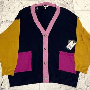 Terra & Sky Pink, Yellow, and Black Women's Cardigan